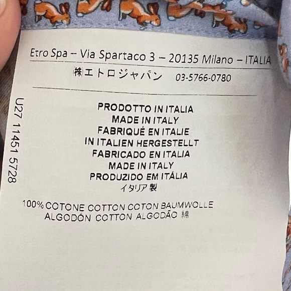 Etro Rabbit Print Button Down Shirt - Picture 6 of 6